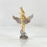 Pendant San Miguel Arcangel 2.9gr / 5cm / Two Yellow White Gold 18K ©