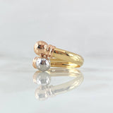 Ring You and Me 1.5gr / T6 3/4 / 6mm Beads Polished Three Golds 18K ©