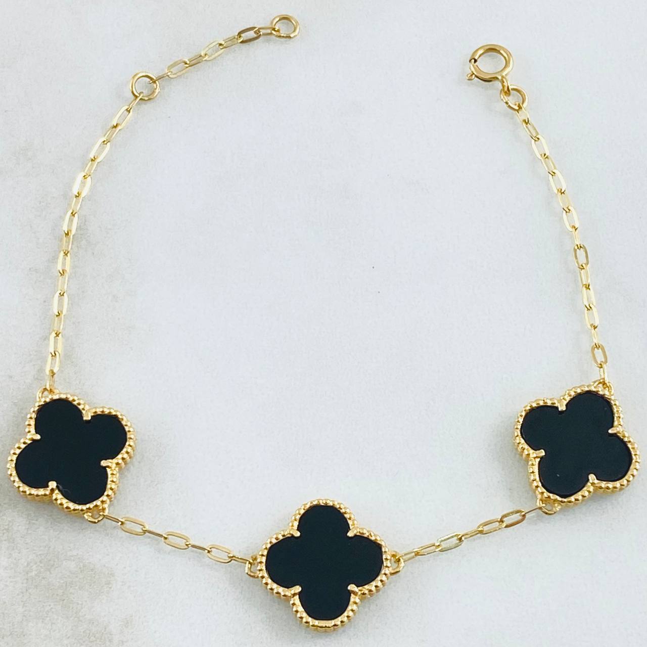 Classic Link Bracelet Clover 6.6gr / 17cm-19cm / Nac.Esp. 18K Gold ©