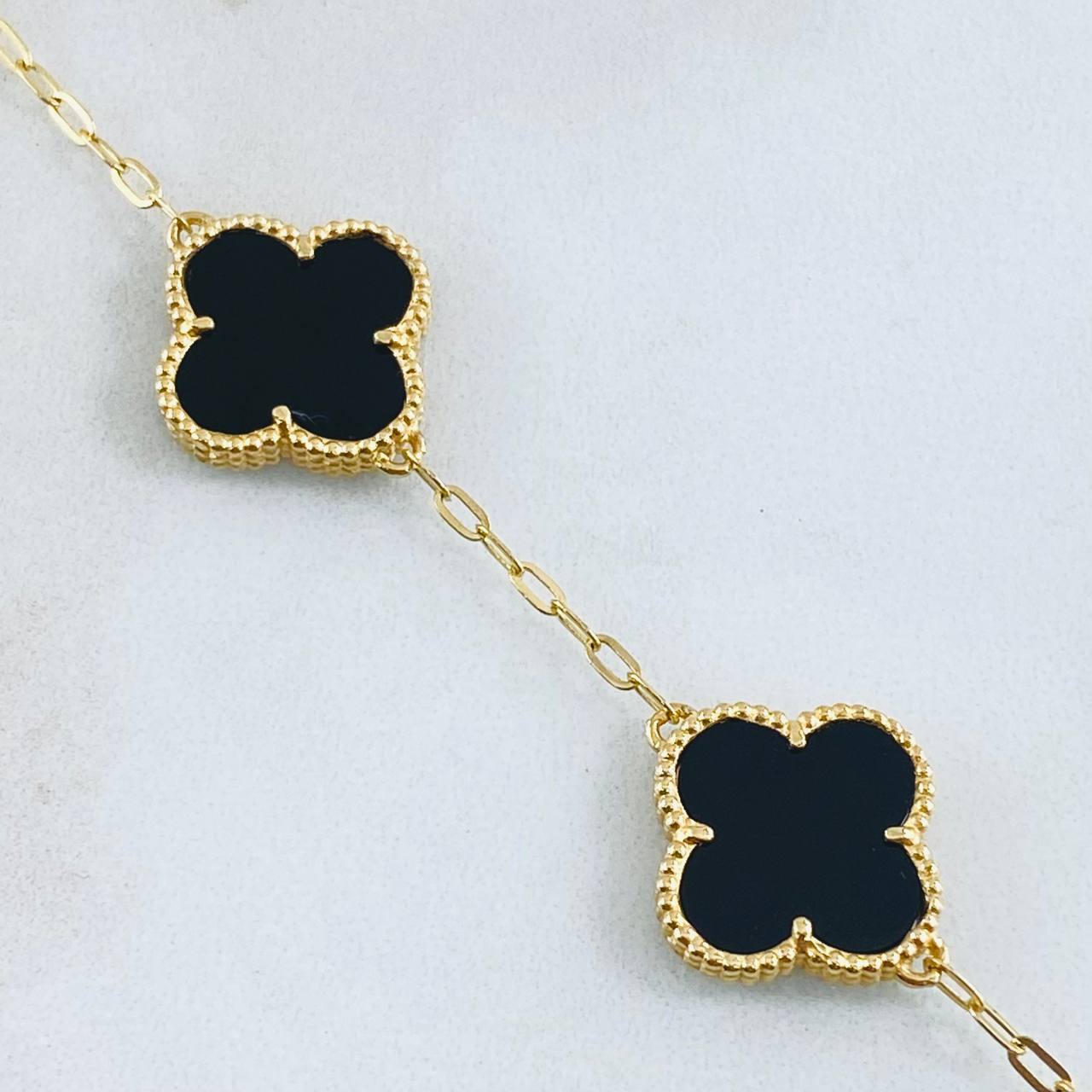 Classic Link Bracelet Clover 6.6gr / 17cm-19cm / Nac.Esp. 18K Gold ©