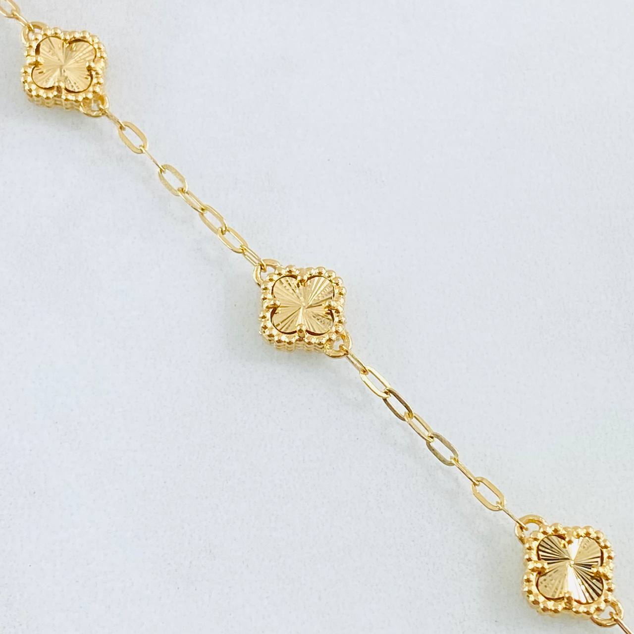 Classic Link Bracelet Clover 4.45gr / 16cm-19cm / Nac.Esp. 18K Gold ©