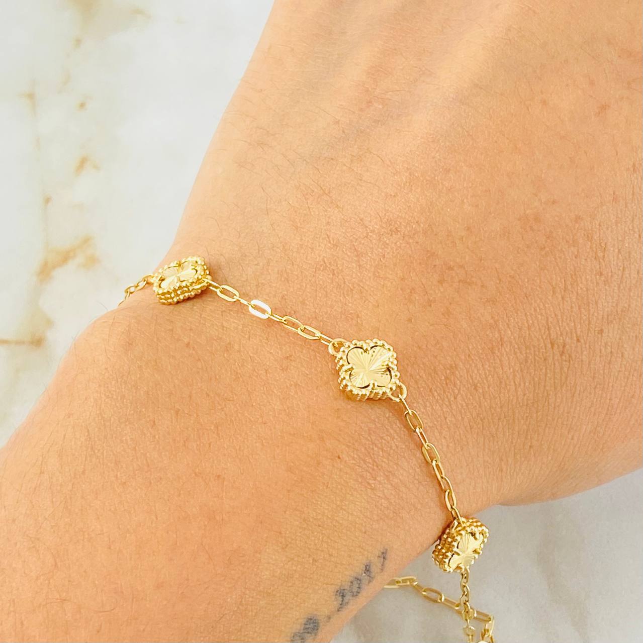 Classic Link Bracelet Clover 4.45gr / 16cm-19cm / Nac.Esp. 18K Gold ©