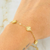 Classic Link Bracelet Clover 4.45gr / 16cm-19cm / Nac.Esp. 18K Gold ©