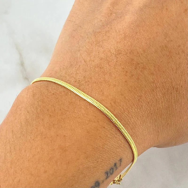 Flat Snake Bracelet 2.5 g / 7 1/2 in / 3.05 mm 18K Yellow Gold