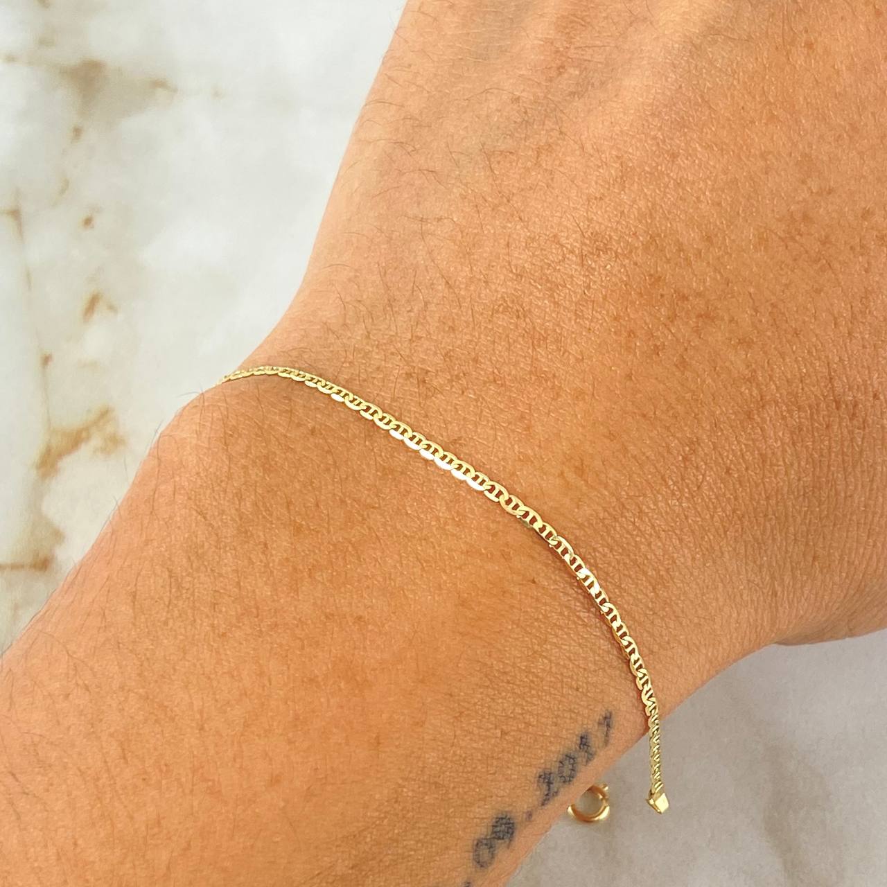 Flat Mariner Bracelet 0.9gr / 8.3in / 18K Gold +3 ©