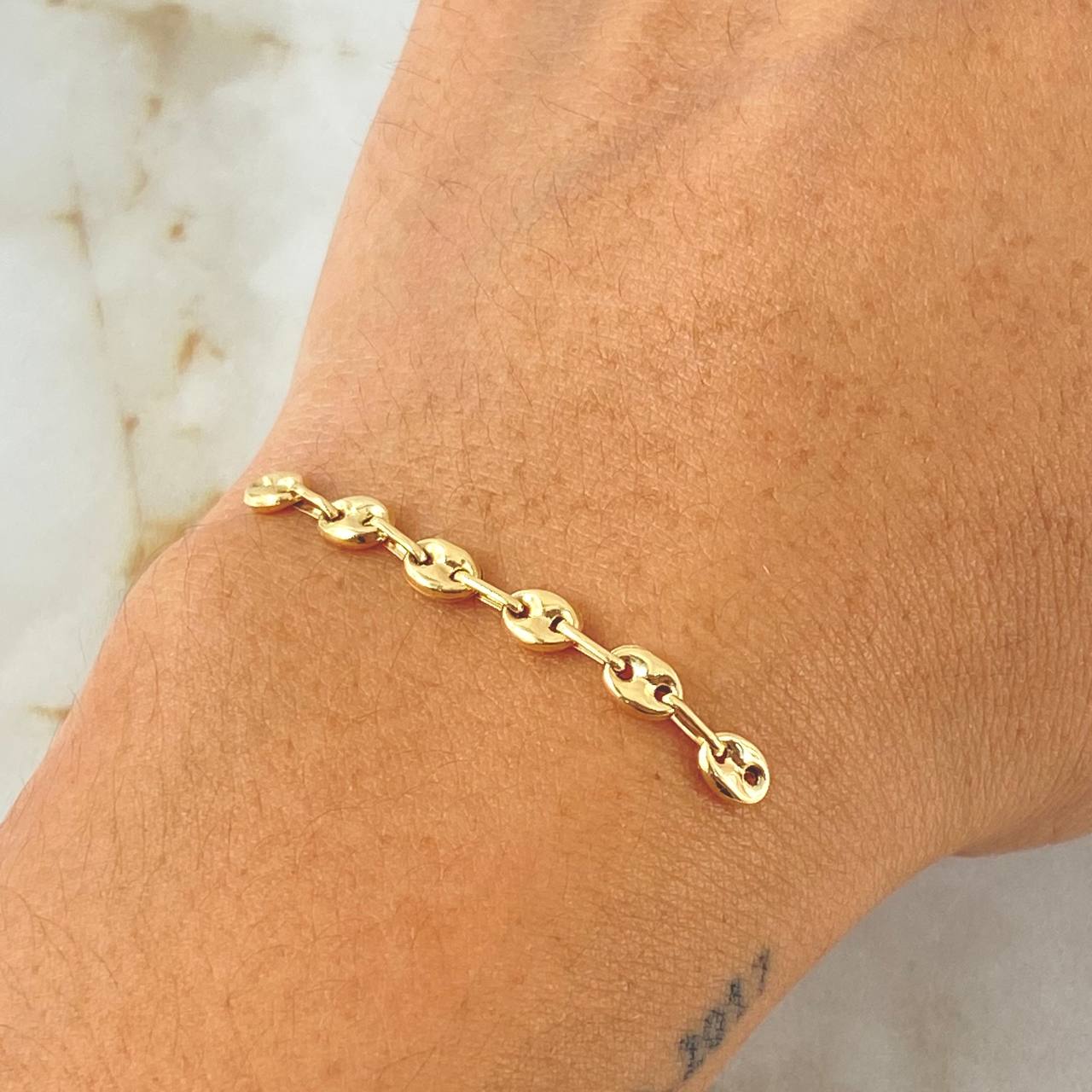 Herraje Retazo GC 6 Eslabones 0.65gr / 1 3/4 in / 4.2mm Oro Amarillo 18K *