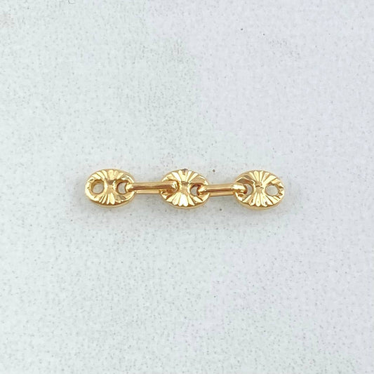 Herraje Retazo GC 3 Eslabones 0.25gr / 3/4in / 3.4mm Oro Amarillo 18K