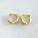 Segmented Track Hoop Earrings 3.5gr / 1cm / 18K Gold