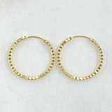 Hoop Earrings Striped Hoop 0.85gr / 0.7in / 18K Gold!