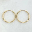 Hoop Earrings Striped Hoop 0.75gr / 0.6in / 18K Gold Yellow!
