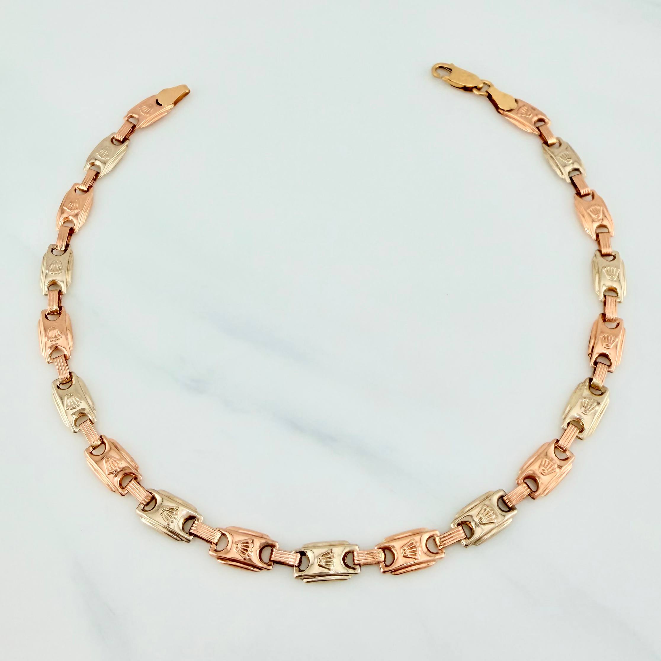 Rustic Crown Anklet 6.55 g / 10 1/4 in / 5.7 mm Three Golds 18K