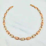 Rustic Crown Anklet 6.55 g / 10 1/4 in / 5.7 mm Three Golds 18K