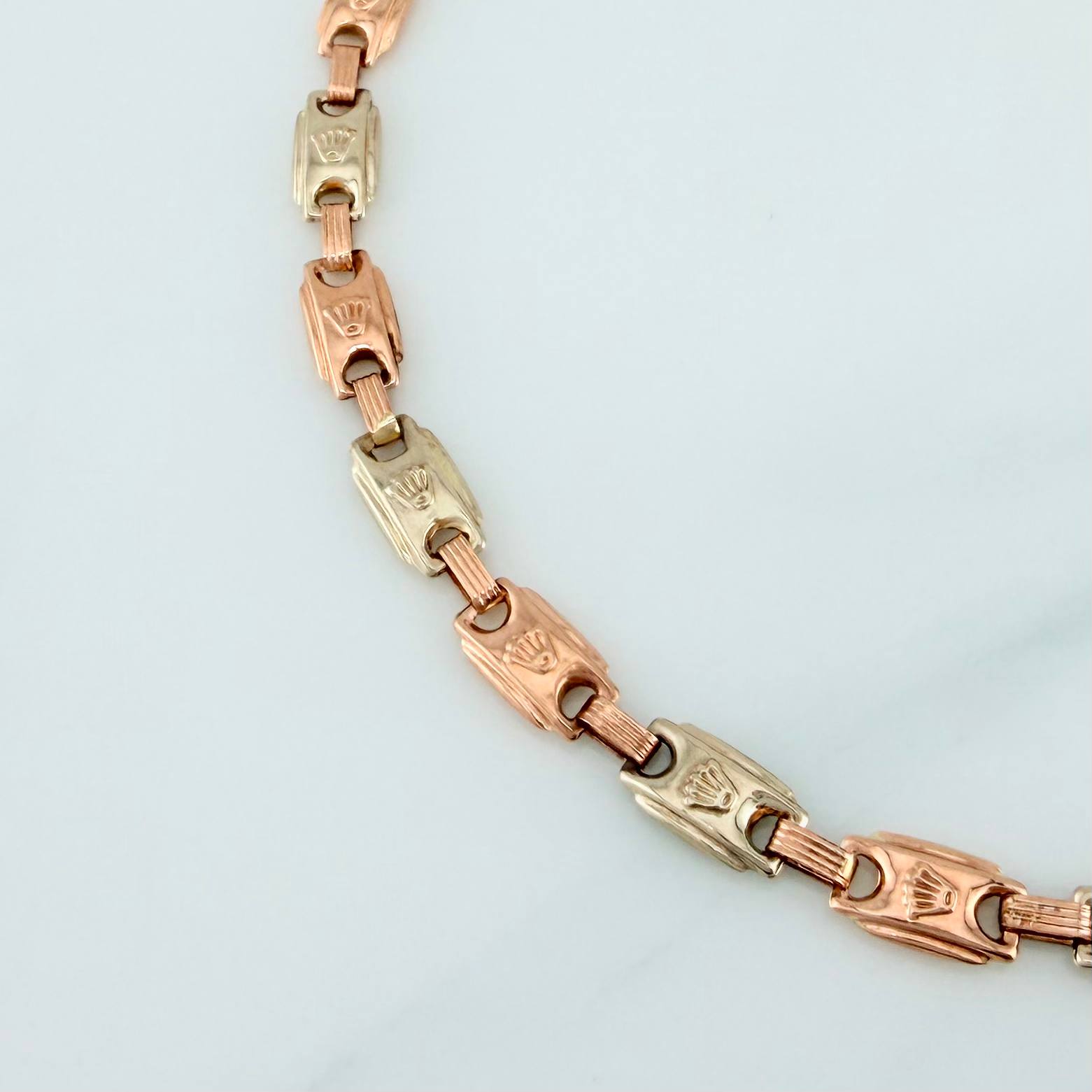 Rustic Crown Anklet 6.55 g / 10 1/4 in / 5.7 mm Three Golds 18K