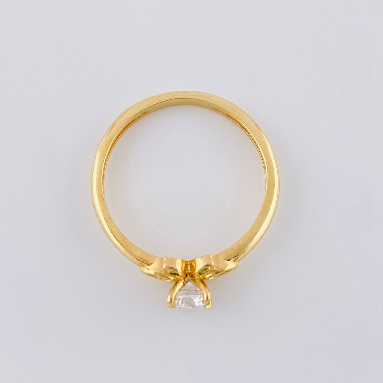 Solitaire Ring Sparkling Flower 1.95 g / T5 3/4 Yellow Gold 18K