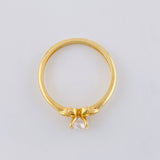 Solitaire Ring Sparkling Flower 1.95 g / T5 3/4 Yellow Gold 18K