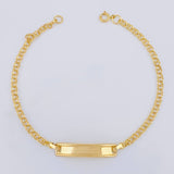 Bracelet Baby Classic Link Rectangular Bordered Plate 1.25 g / 2.3 mm Yellow Gold 18K