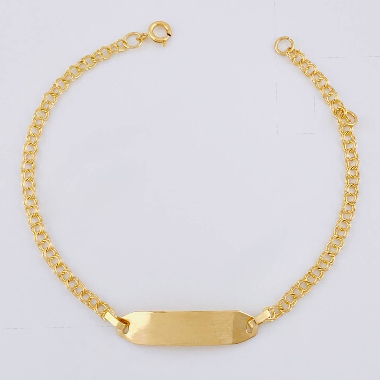 Bracelet Baby Classic Link Flat Rectangle Plate 1.35 g / 2.3 mm Yellow Gold 18K