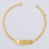 Bracelet Baby Classic Link Flat Rectangle Plate 1.3 g / 2.3 mm Yellow Gold 18K