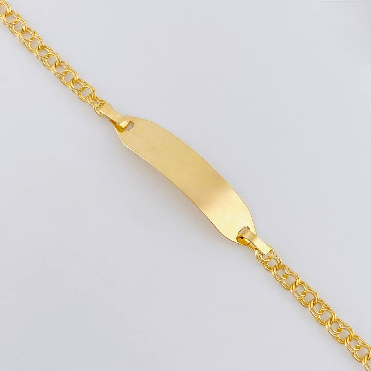 Bracelet Baby Classic Link Flat Rectangle Plate 1.35 g / 2.3 mm Yellow Gold 18K