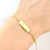 Bracelet Baby Classic Link Flat Rectangle Plate 1.35 g / 2.3 mm Yellow Gold 18K