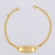 Baby Bracelet Classic Link Oval Plaque with Border 1.3 g / 2.3 mm 18K Yellow Gold