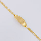 Baby Bracelet Classic Link Oval Plaque with Border 1.3 g / 2.3 mm 18K Yellow Gold