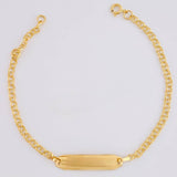 Bracelet Baby Classic Link Rectangular Plaque Bordered 1.3 g / 2.3 mm Yellow Gold 18K
