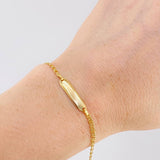Bracelet Baby Classic Link Rectangular Plaque Bordered 1.3 g / 2.3 mm Yellow Gold 18K