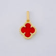 Clover Red Agate Pendant 1.25 g / 1 in Yellow Gold 18K