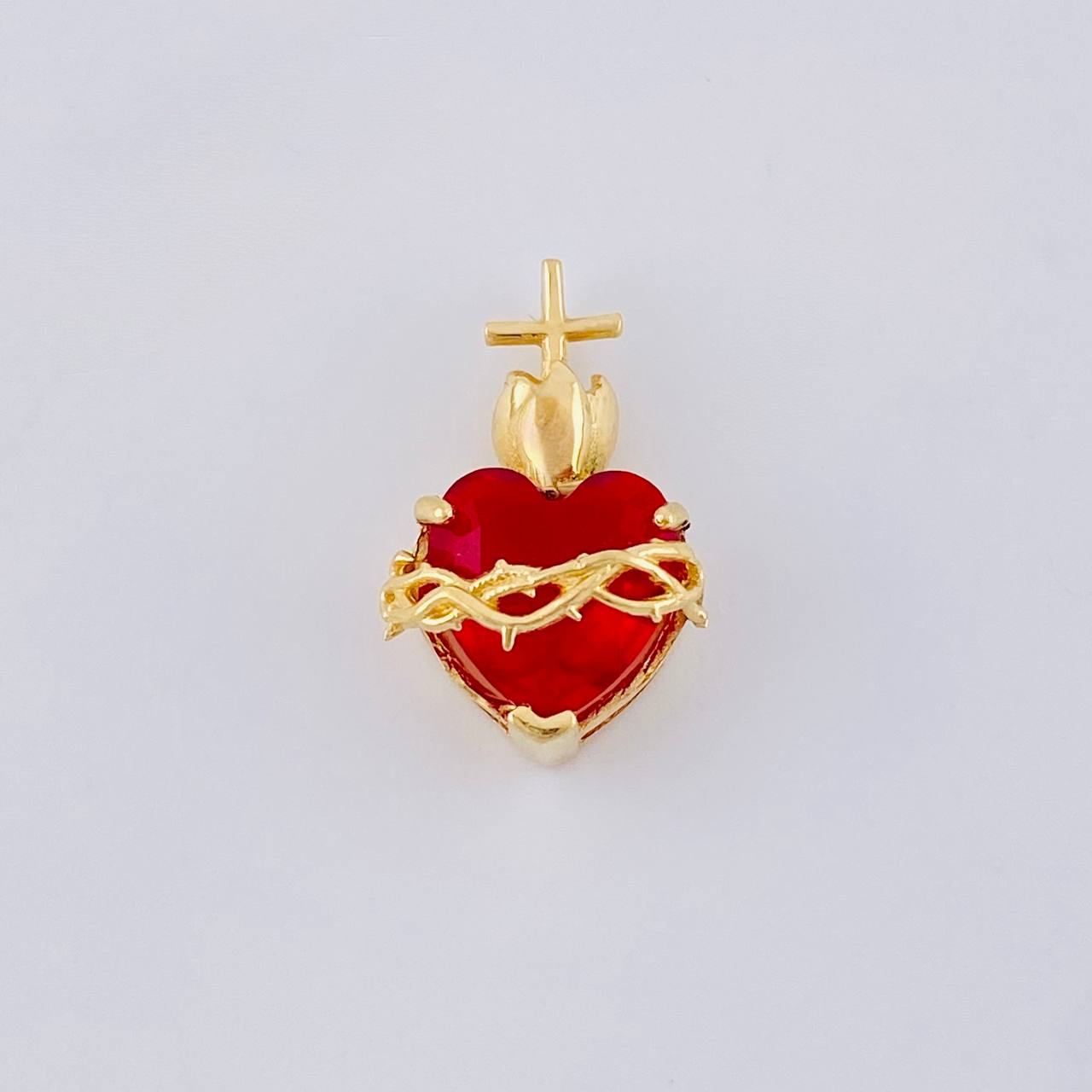 Pendant Sacred Heart with Thorns 1.7 g / 1 in Yellow Gold 18K