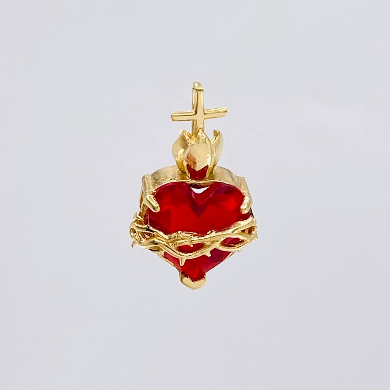 Pendant Sacred Heart with Thorns 1.7 g / 1 in Yellow Gold 18K