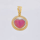 Pendant Medal Dense Heart 8.1 g / 1 1/2 in Two Yellow White Gold 18K