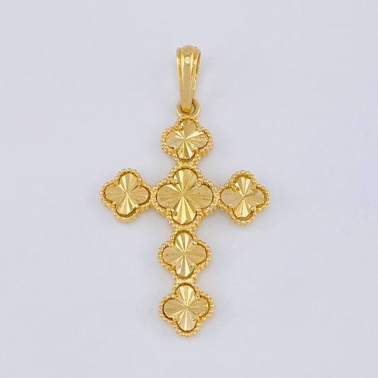 Dije Cruz Trebol 5 g / 1 3/4 in Oro Amarillo 18K