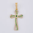 Pendant Celtic Cross Fluctuation 3.5 g / 1 3/4 in Two Golds Yellow White 18K