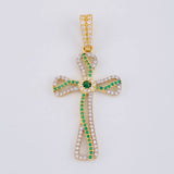 Pendant Celtic Cross Fluctuation 3.5 g / 1 3/4 in Two Golds Yellow White 18K
