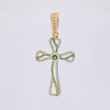 Pendant Celtic Cross Fluctuation 3.5 g / 1 3/4 in Two Golds Yellow White 18K