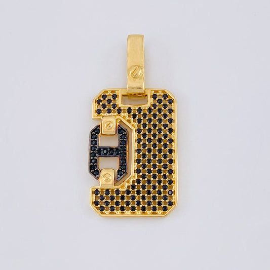Dije Hebilla Tornillo Enmallado 5.25 g / 1 1/2 in Dos Oros Negro Amarillo 18K