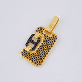 Pendant Buckle Screw Mesh 5.25 g / 1 1/2 in Two-Tone Black Yellow 18K Gold