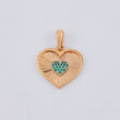 Double Heart Pendant with Diamond Cut Interior 3.05 g / 1 in Two-Tone White and Rose Gold 18K