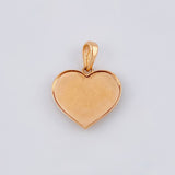 Double Heart Pendant with Diamond Cut Interior 3.05 g / 1 in Two-Tone White and Rose Gold 18K