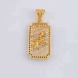 Pendant Plaque Horse Filigree 3.05 g / 1 1/4 in Two Golds Black Yellow 18K