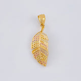 Multicolor Feather Pendant 2.15 g / 1 1/2 in 18K Yellow Gold