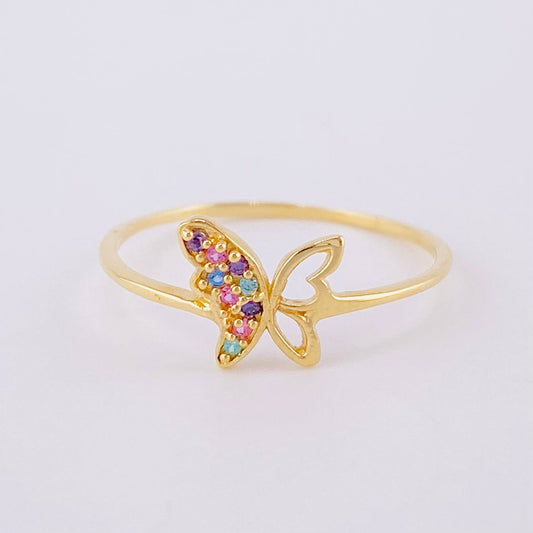 Butterfly Silhouette Ring 1.1 g / T7 3/4 18K Yellow Gold