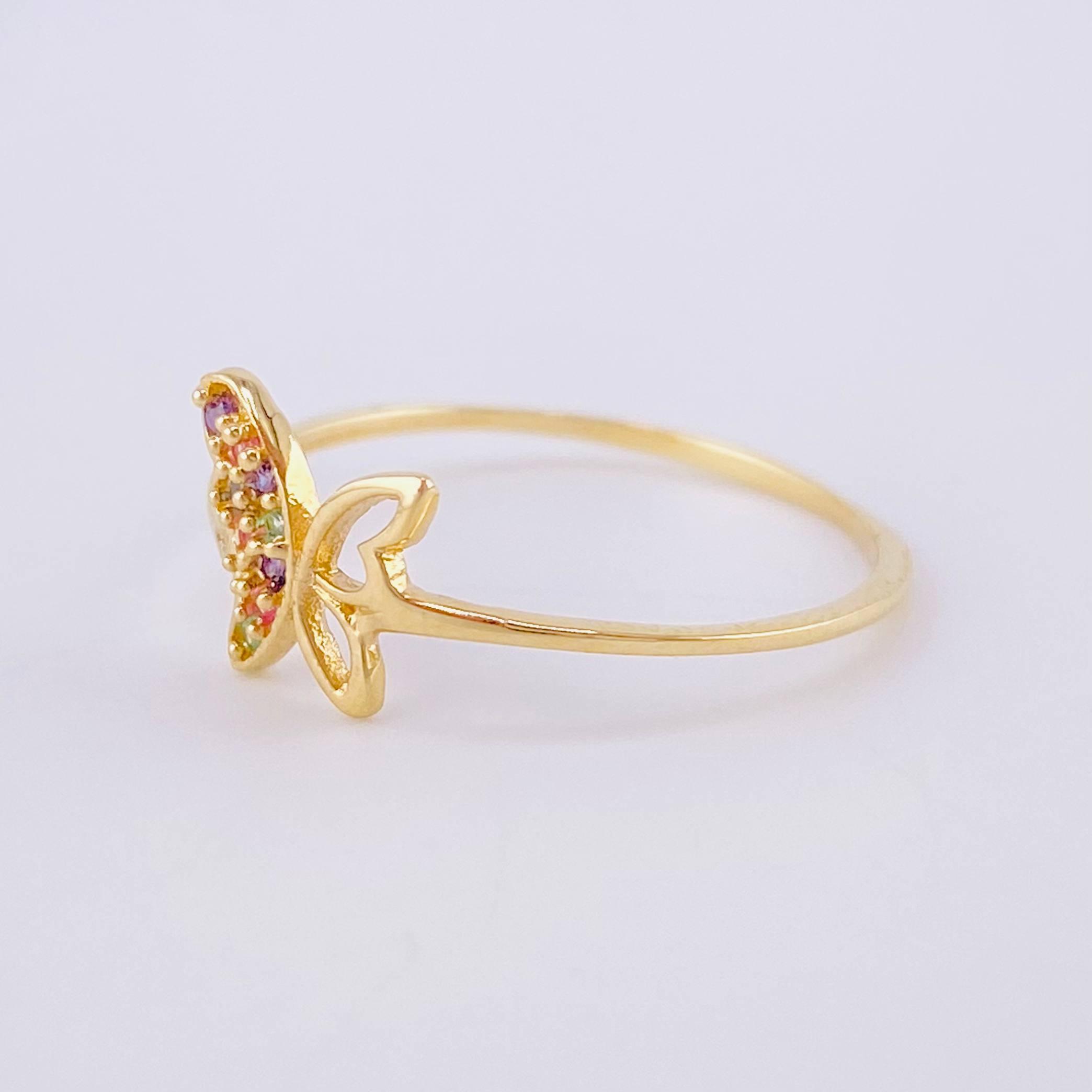 Butterfly Silhouette Ring 1.1 g / T7 3/4 18K Yellow Gold