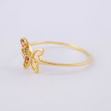 Butterfly Silhouette Ring 1.1 g / T7 3/4 18K Yellow Gold
