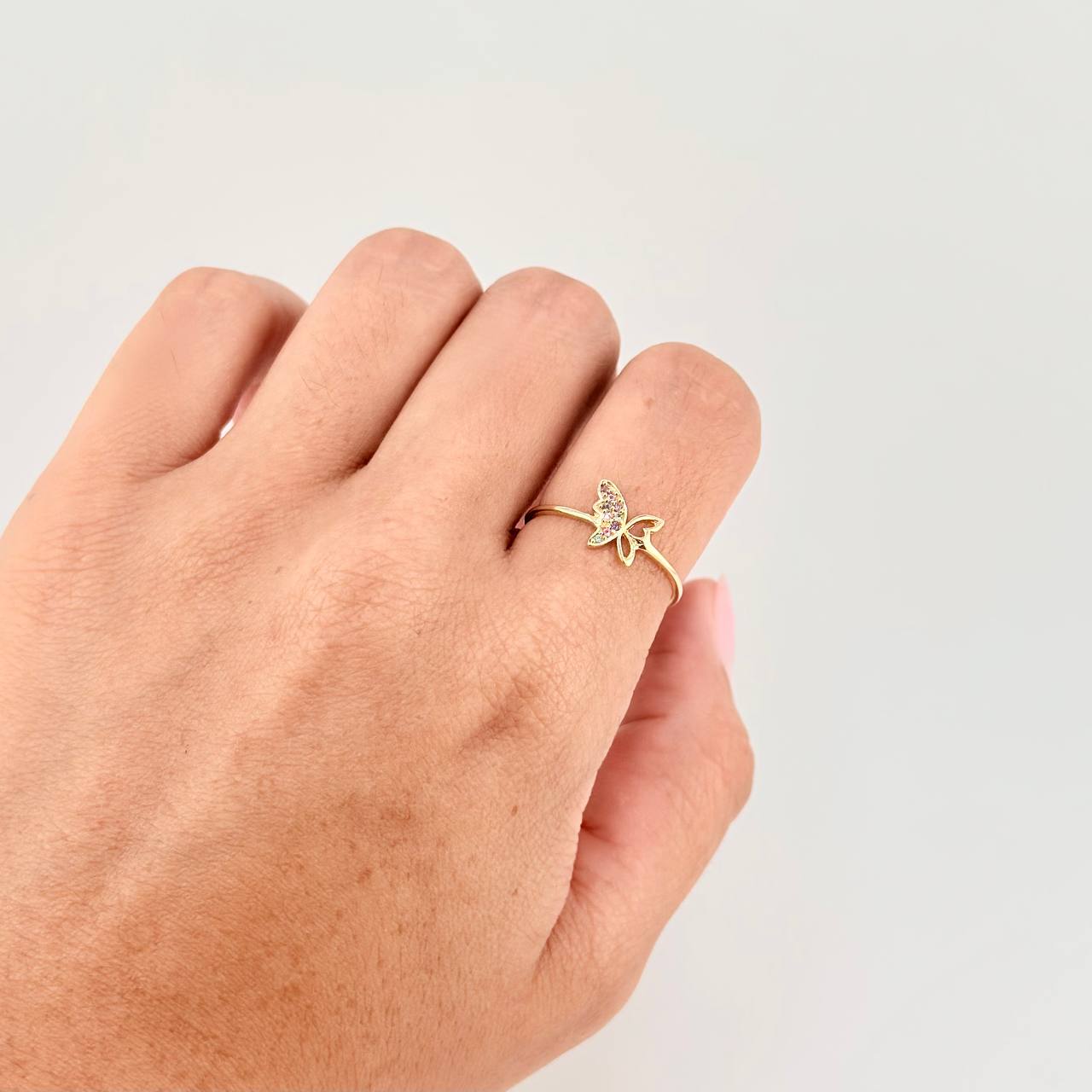 Butterfly Silhouette Ring 1.1 g / T7 3/4 18K Yellow Gold