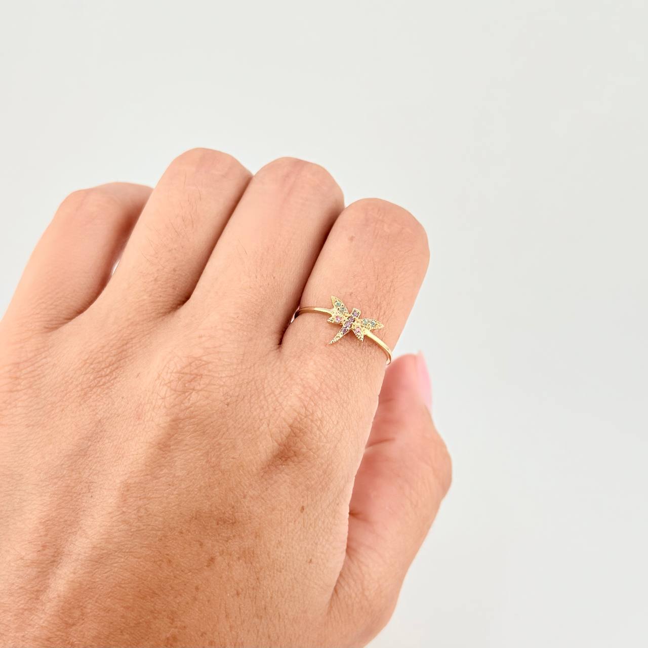 Dragonfly Ring 1 g / T7 1/4 Yellow Gold 18K