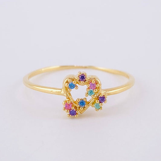 Heart Sparkle Ring 0.9 g / T5 3/4 18K Yellow Gold