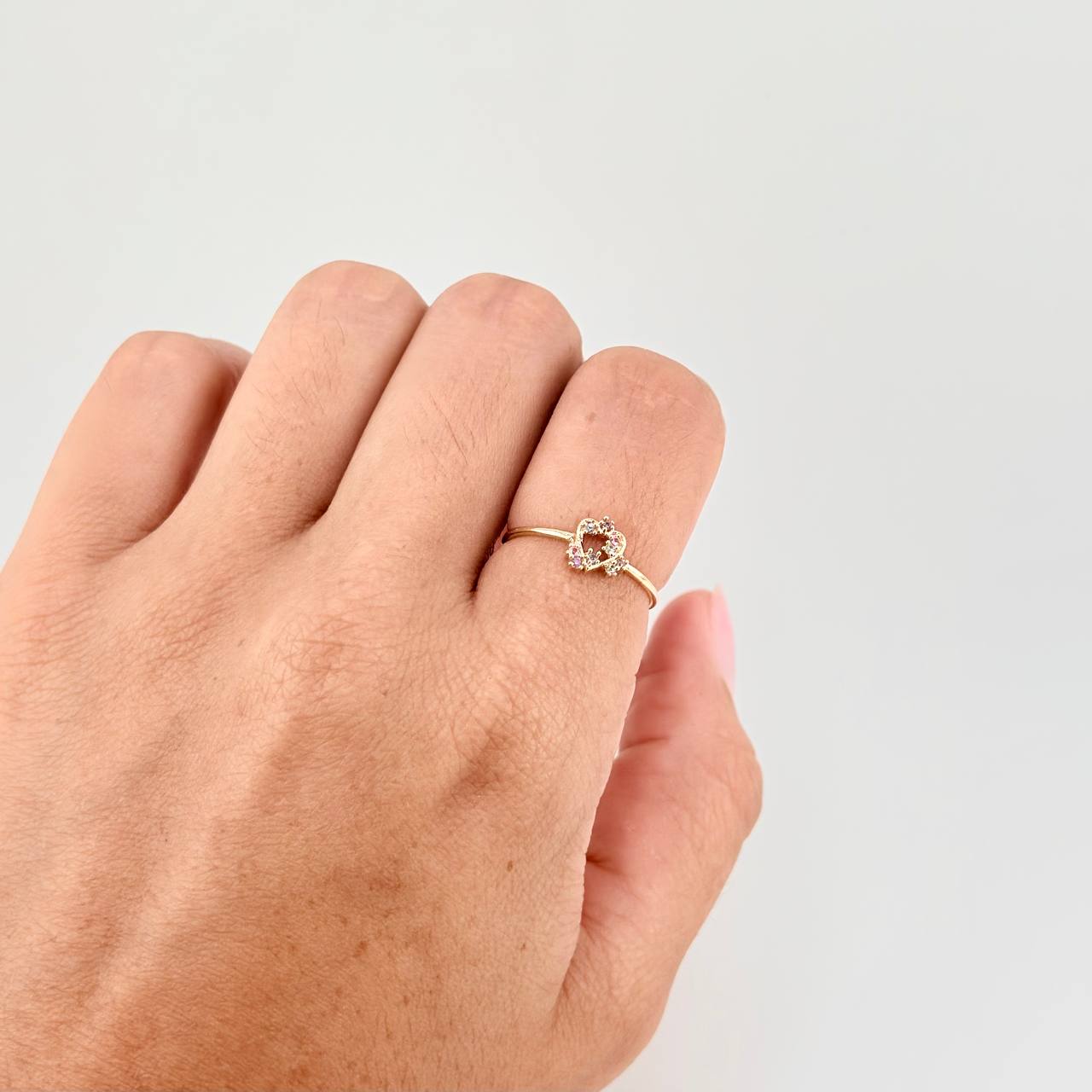 Heart Sparkle Ring 0.9 g / T5 3/4 18K Yellow Gold