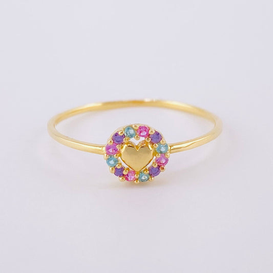 Circle Heart Ring 1.05 g / T8 1/4 18K Yellow Gold